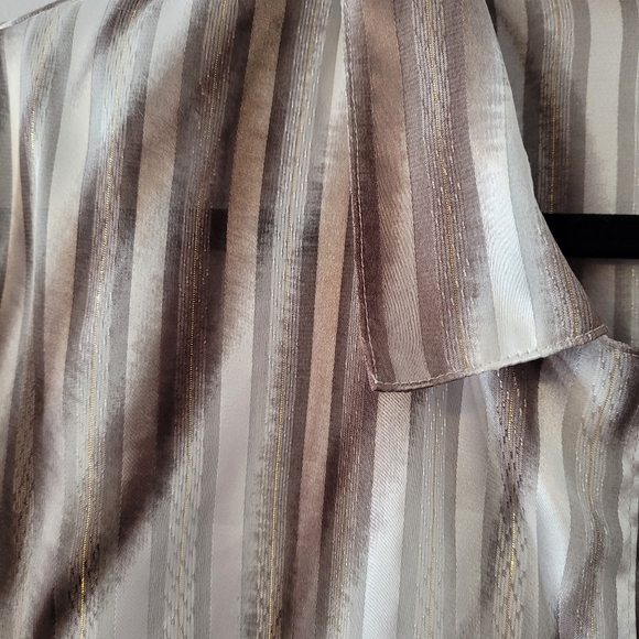 Striped Satiny Soft Button Front Blouse Sz 18 - Picture 5 of 9